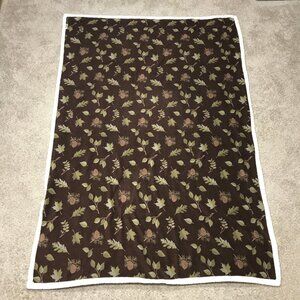 Cabelas Pine Cone Oak Maple Leaf Fleece Sherpa Faux Shearling Throw Blanket 48X6